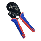 Maxbell Ratcheting Crimping Tool Self Adjusting Multi Purpose for Cable End Sleeves Red Blue