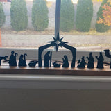 Maxbell Christmas Nativity Metal Set Small Figurines for Living Room Fireplace Decor