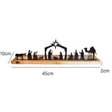 Maxbell Christmas Nativity Metal Set Small Figurines for Living Room Fireplace Decor