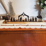 Maxbell Christmas Nativity Metal Set Small Figurines for Living Room Fireplace Decor