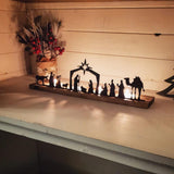 Maxbell Christmas Nativity Metal Set Small Figurines for Living Room Fireplace Decor