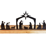 Maxbell Christmas Nativity Metal Set Small Figurines for Living Room Fireplace Decor