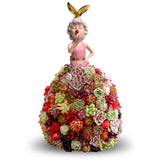 Maxbell Princess Dress Flower Stand Artificial Flowers Display Ornament for Desktop Pink