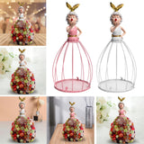 Maxbell Princess Dress Flower Stand Artificial Flowers Display Ornament for Desktop Pink
