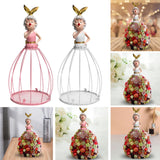 Maxbell Princess Dress Flower Stand Artificial Flowers Display Ornament for Desktop Pink
