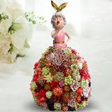 Maxbell Princess Dress Flower Stand Artificial Flowers Display Ornament for Desktop Pink