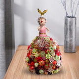 Maxbell Princess Dress Flower Stand Artificial Flowers Display Ornament for Desktop Pink