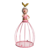 Maxbell Princess Dress Flower Stand Artificial Flowers Display Ornament for Desktop Pink