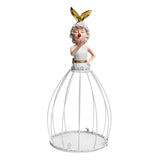 Maxbell Princess Dress Flower Stand Artificial Flowers Display Ornament for Desktop White
