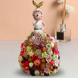 Maxbell Princess Dress Flower Stand Artificial Flowers Display Ornament for Desktop White