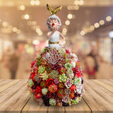 Maxbell Princess Dress Flower Stand Artificial Flowers Display Ornament for Desktop White