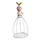 Maxbell Princess Dress Flower Stand Artificial Flowers Display Ornament for Desktop White