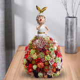 Maxbell Princess Dress Flower Stand Artificial Flowers Display Ornament for Desktop White