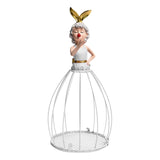 Maxbell Princess Dress Flower Stand Artificial Flowers Display Ornament for Desktop White