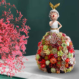 Maxbell Princess Dress Flower Stand Artificial Flowers Display Ornament for Desktop White