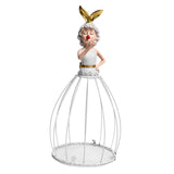 Maxbell Princess Dress Flower Stand Artificial Flowers Display Ornament for Desktop White