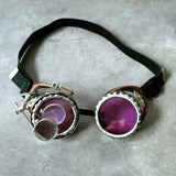 Maxbell Fashion Steampunk Glasses Ocular Loupe Photo Prop Colored frame Sunglasses Purple