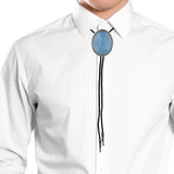 Maxbell Fashion Bolo Tie Necklace Pendant Adjustable Casual Jewelry PU Leather Rope Blue