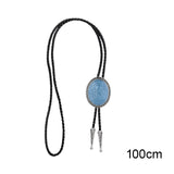 Maxbell Fashion Bolo Tie Necklace Pendant Adjustable Casual Jewelry PU Leather Rope Blue