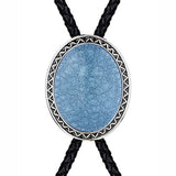 Maxbell Fashion Bolo Tie Necklace Pendant Adjustable Casual Jewelry PU Leather Rope Blue