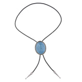 Maxbell Fashion Bolo Tie Necklace Pendant Adjustable Casual Jewelry PU Leather Rope Blue