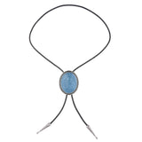 Maxbell Fashion Bolo Tie Necklace Pendant Adjustable Casual Jewelry PU Leather Rope Blue