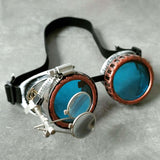 Maxbell Fashion Steampunk Glasses Ocular Loupe Photo Prop Colored frame Sunglasses Blue