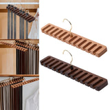Maxbell Organizer Storage Rack Portable Scarf Holder Belt Hanger for Household Light Brown