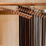 Maxbell Organizer Storage Rack Portable Scarf Holder Belt Hanger for Household Light Brown