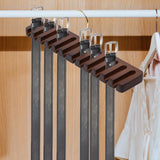Maxbell Organizer Storage Rack Portable Scarf Holder Belt Hanger for Household Dark Brown