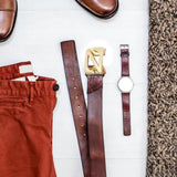Maxbell Automatic Belt Buckle Men Apparel Accessories for PU Leather Waist Belts Aureate