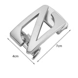 Maxbell Automatic Belt Buckle Men Apparel Accessories for PU Leather Waist Belts Argent