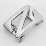 Maxbell Automatic Belt Buckle Men Apparel Accessories for PU Leather Waist Belts Argent