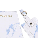 Maxbell Passport Cover and Luggage Tag Set Travel for Unisex Registration Plate Blue
