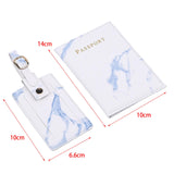 Maxbell Passport Cover and Luggage Tag Set Travel for Unisex Registration Plate Blue