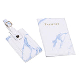 Maxbell Passport Cover and Luggage Tag Set Travel for Unisex Registration Plate Blue