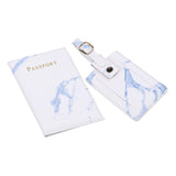 Maxbell Passport Cover and Luggage Tag Set Travel for Unisex Registration Plate Blue