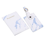 Maxbell Passport Cover and Luggage Tag Set Travel for Unisex Registration Plate Blue