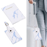 Maxbell Passport Cover and Luggage Tag Set Travel for Unisex Registration Plate Blue