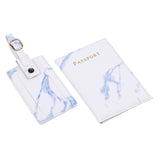 Maxbell Passport Cover and Luggage Tag Set Travel for Unisex Registration Plate Blue