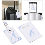 Maxbell Passport Cover and Luggage Tag Set Travel for Unisex Registration Plate Blue