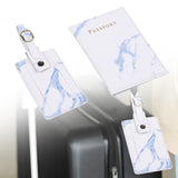 Maxbell Passport Cover and Luggage Tag Set Travel for Unisex Registration Plate Blue