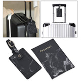 Maxbell Passport Cover and Luggage Tag Set Travel for Unisex Registration Plate Black
