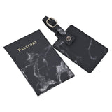 Maxbell Passport Cover and Luggage Tag Set Travel for Unisex Registration Plate Black