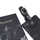 Maxbell Passport Cover and Luggage Tag Set Travel for Unisex Registration Plate Black