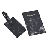 Maxbell Passport Cover and Luggage Tag Set Travel for Unisex Registration Plate Black