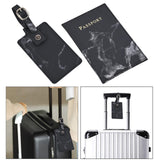 Maxbell Passport Cover and Luggage Tag Set Travel for Unisex Registration Plate Black