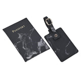 Maxbell Passport Cover and Luggage Tag Set Travel for Unisex Registration Plate Black