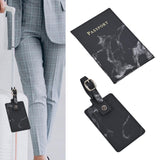 Maxbell Passport Cover and Luggage Tag Set Travel for Unisex Registration Plate Black