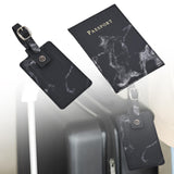 Maxbell Passport Cover and Luggage Tag Set Travel for Unisex Registration Plate Black
